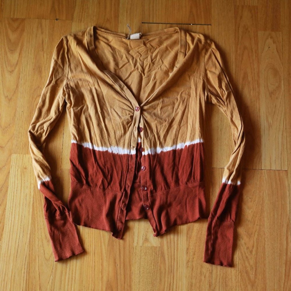 Great yellow and orange cardigan by Lux!